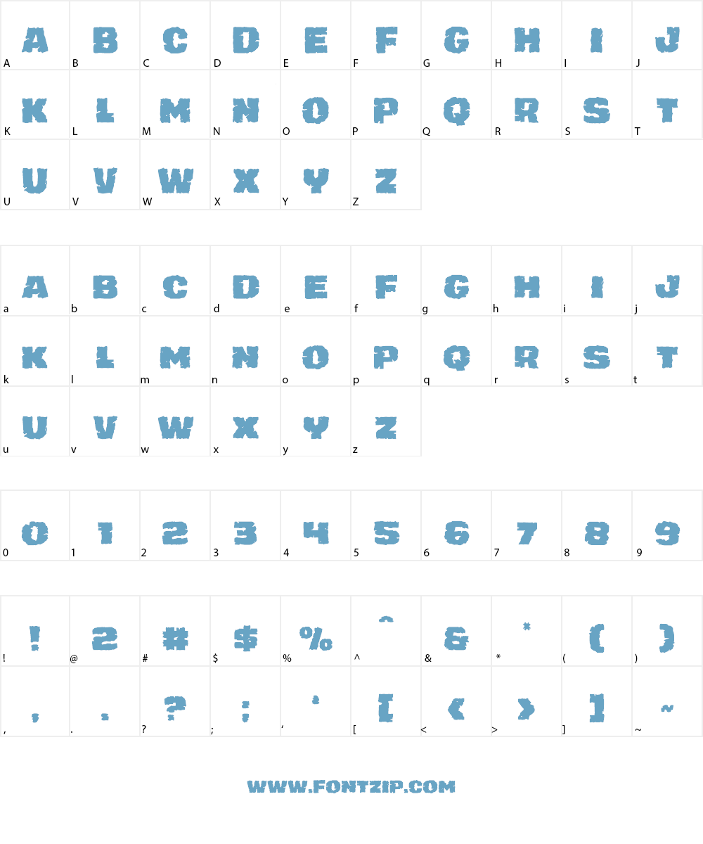 Jugger Rock Font Character