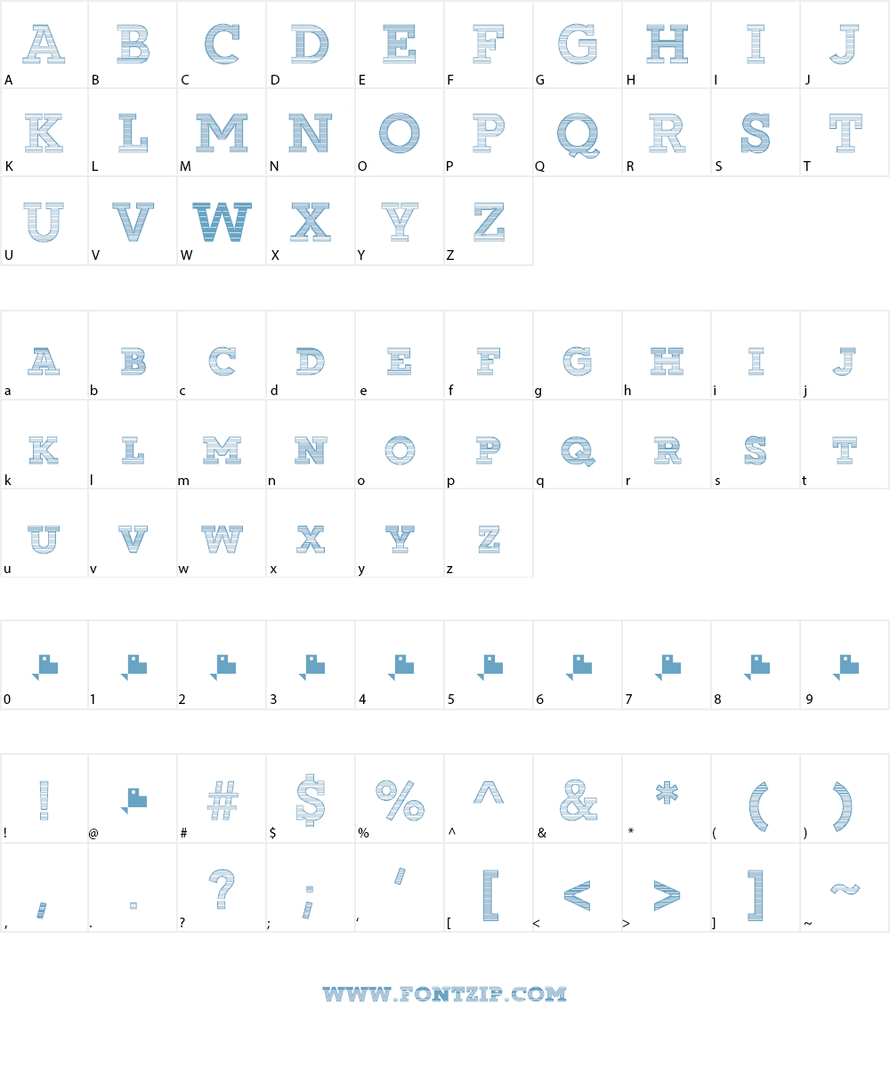Repisa EN ExtBd Font Character
