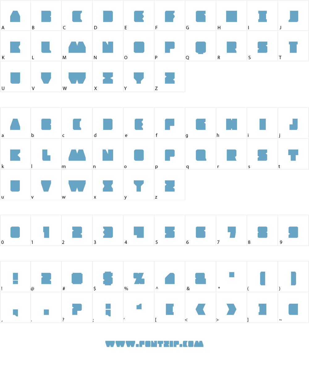 Contour of Duty Font Character