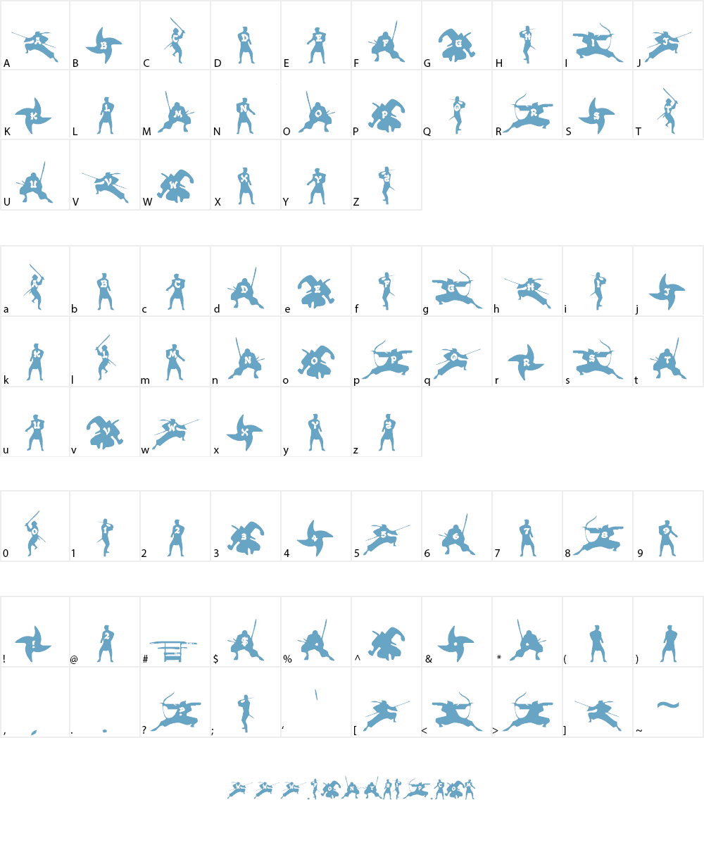 Ninjas Font Character