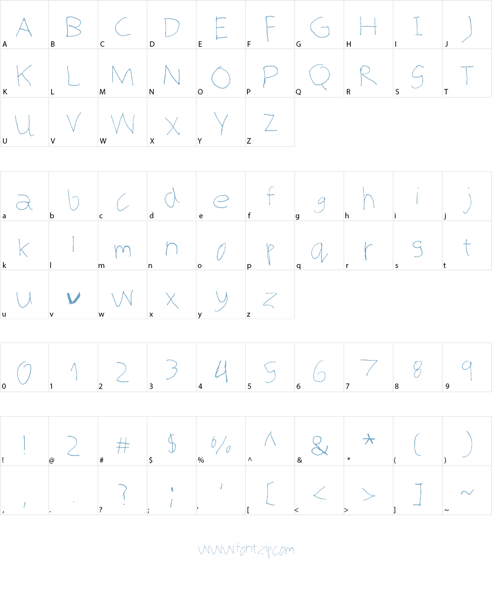 Bored Teenager Font Character