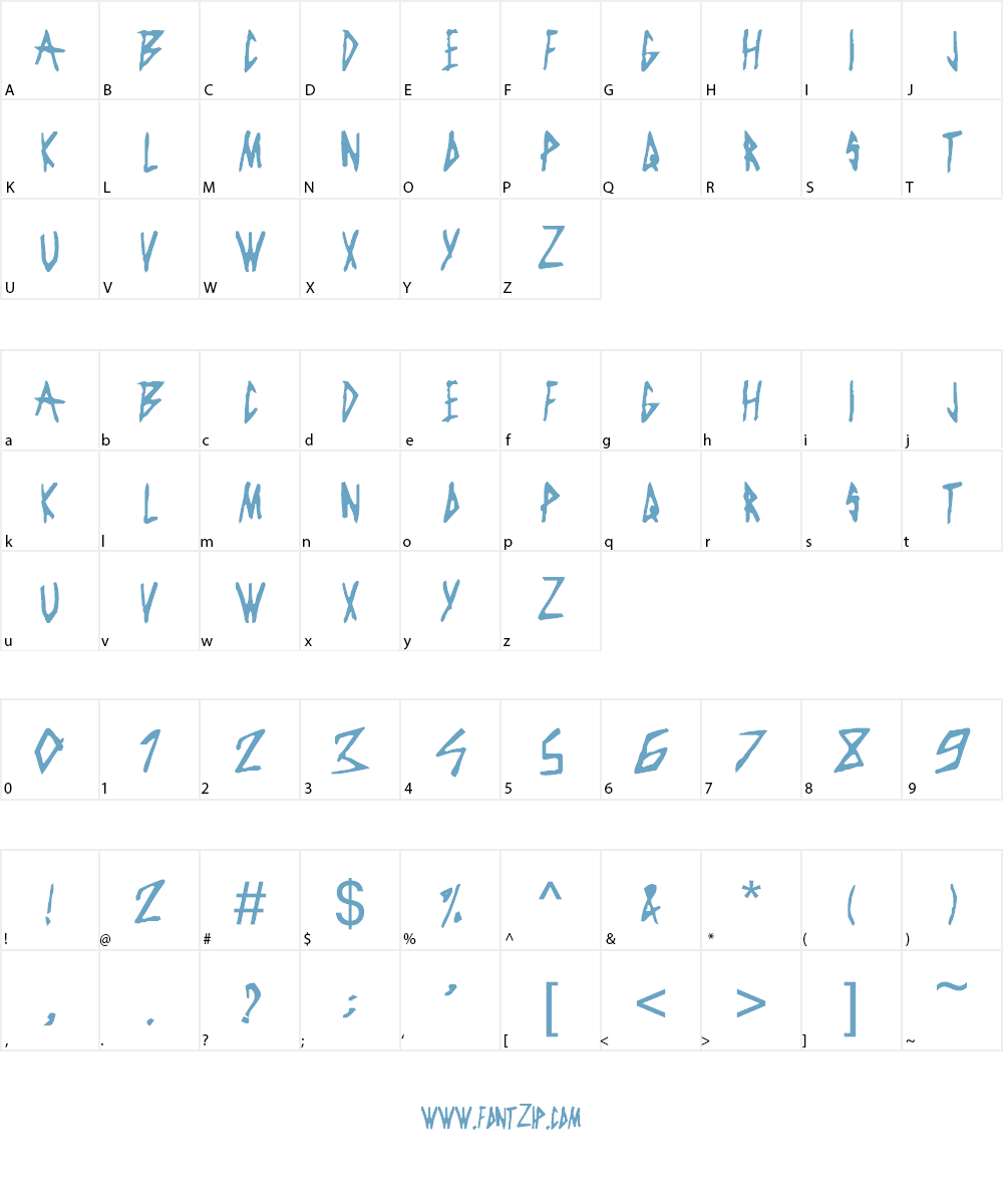 Old Scrawls Font Character