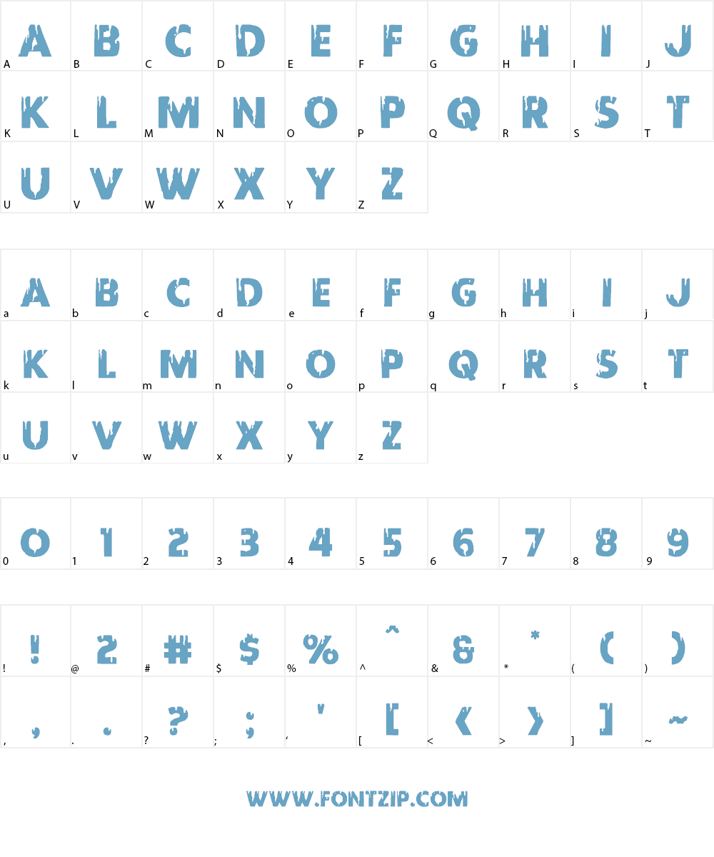 Red Undead Font Character