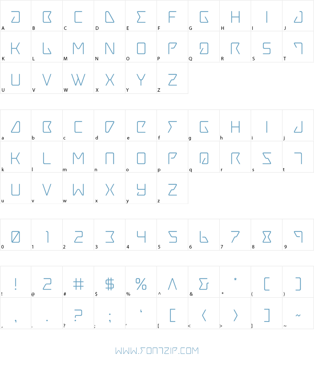Tracer Font Character