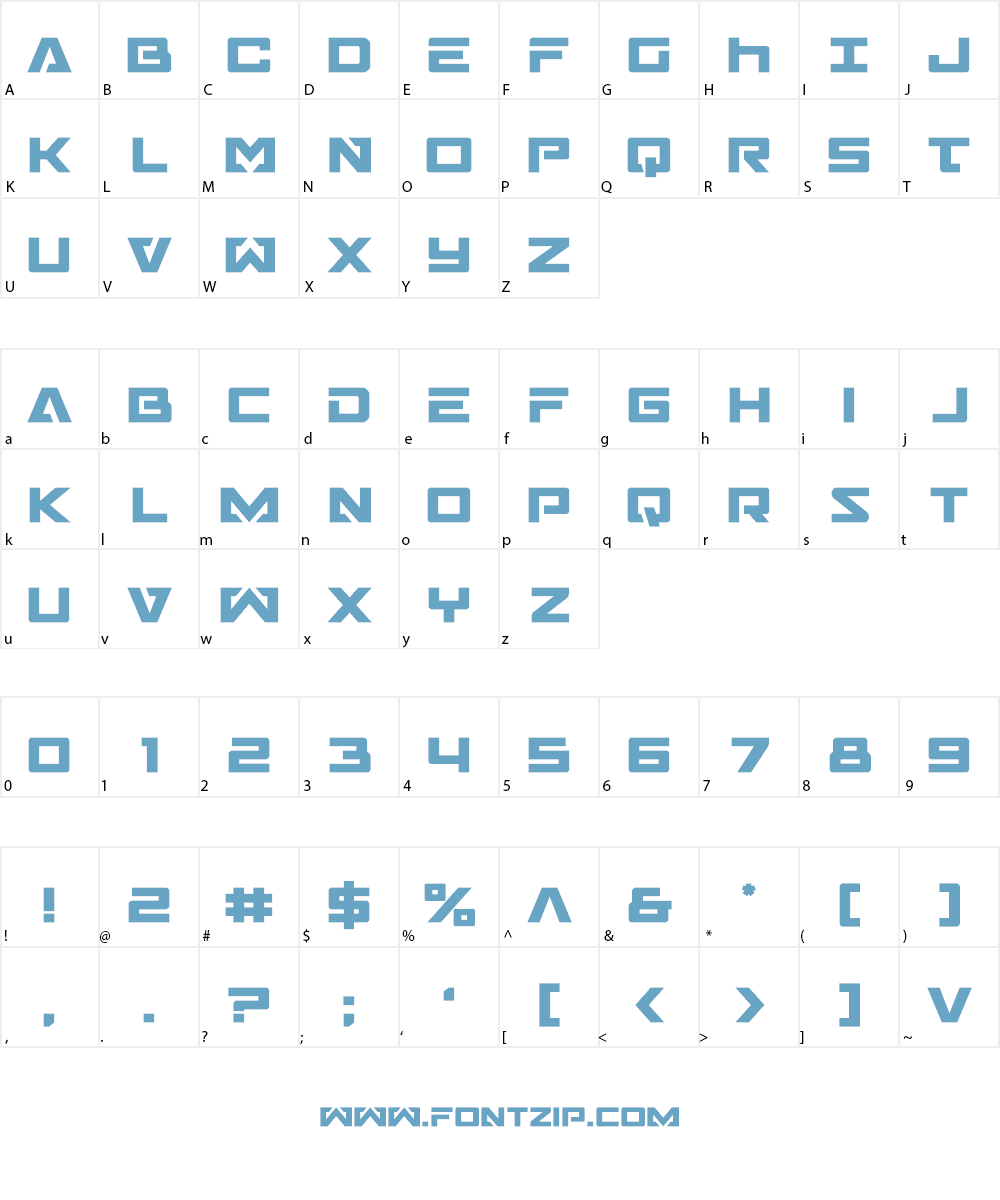 Trans-America Font Character