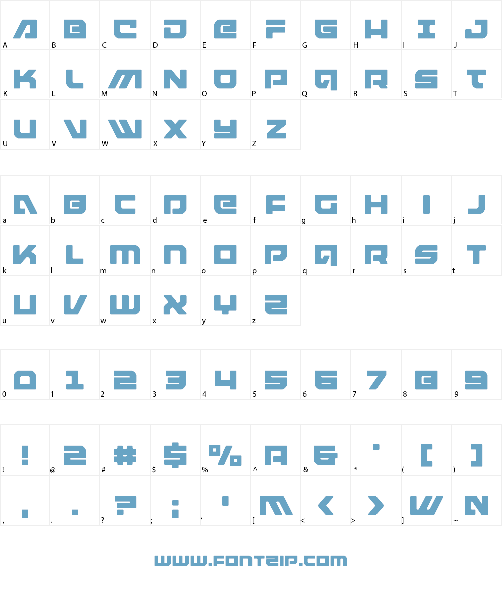 Armed Lightning Font Character