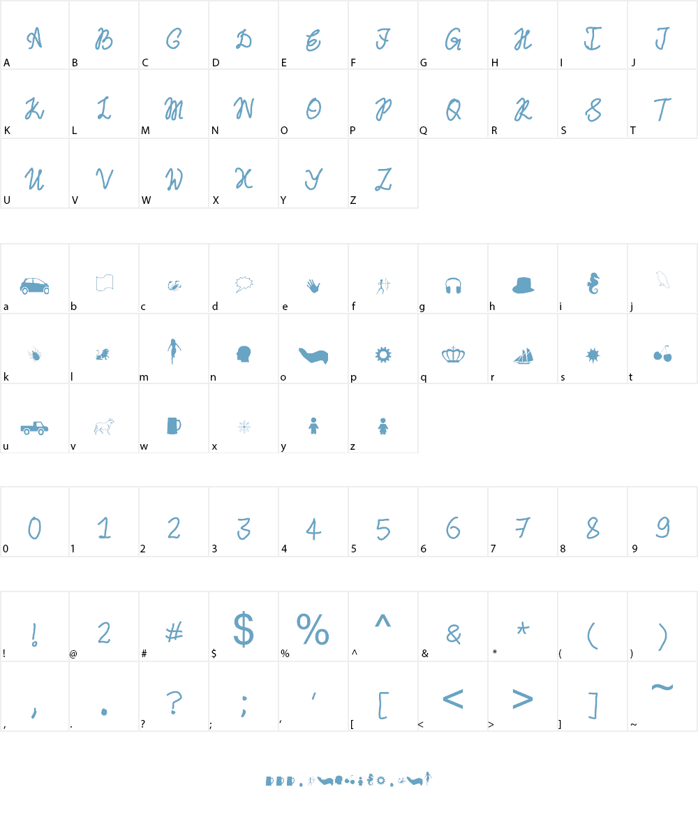 sillhoute Font Character