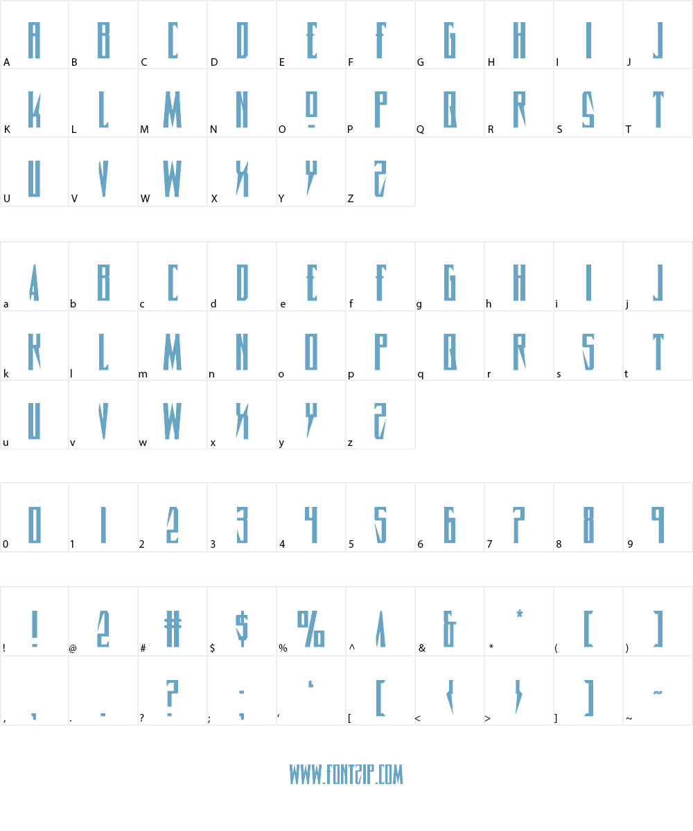 Timberwolf Font Character