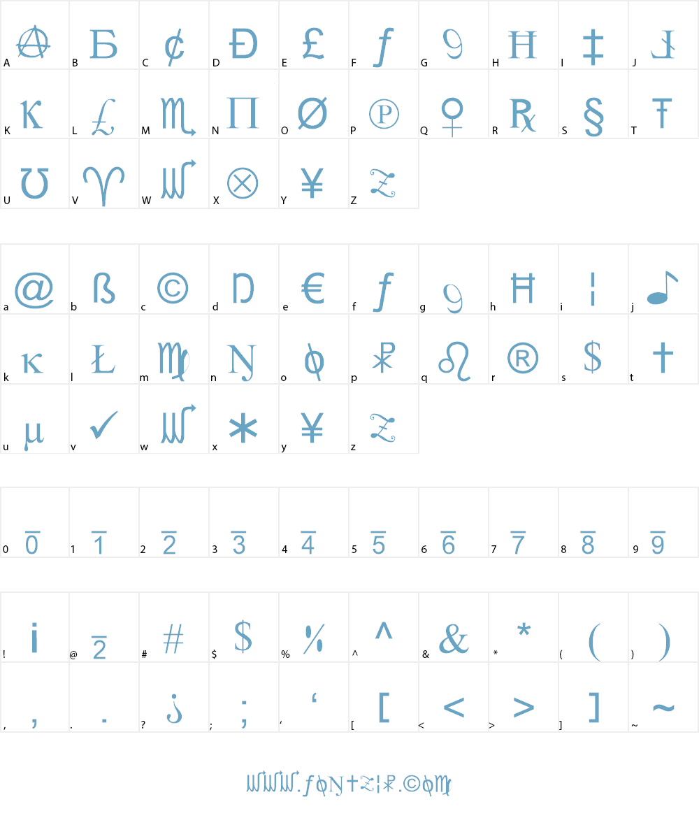 X-Cryption Font Character