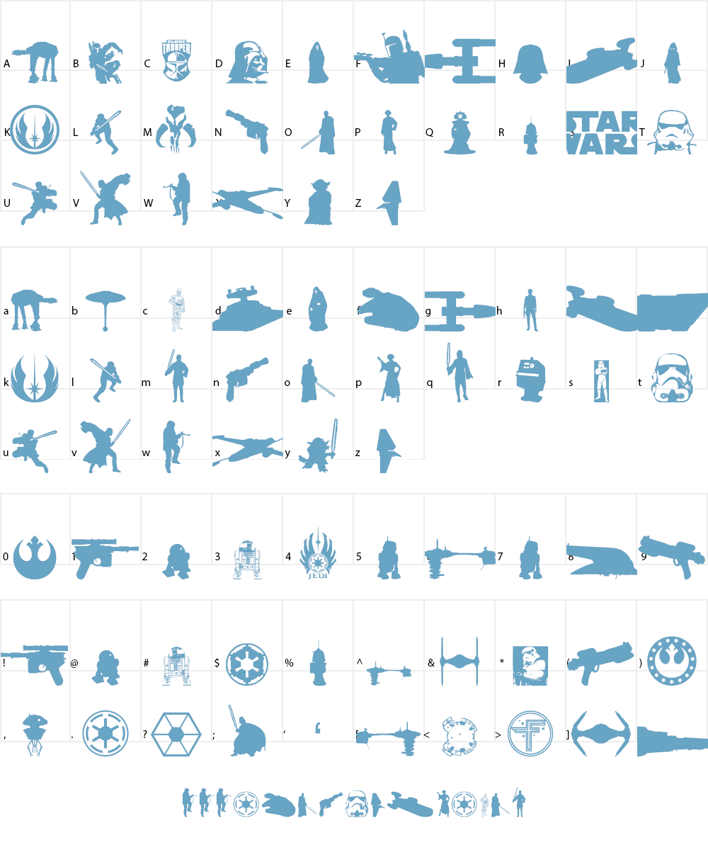 Galaxy Far Far Away Font Character