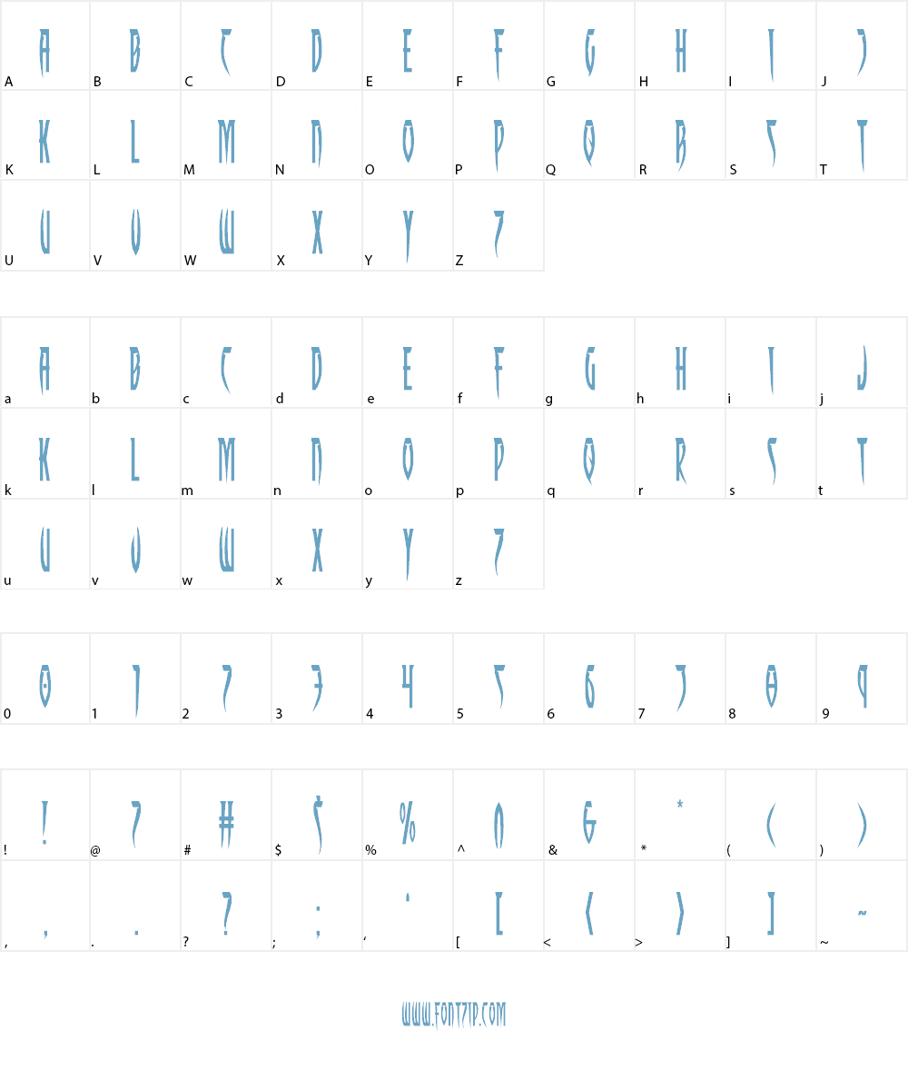 Inhumanity Font Character