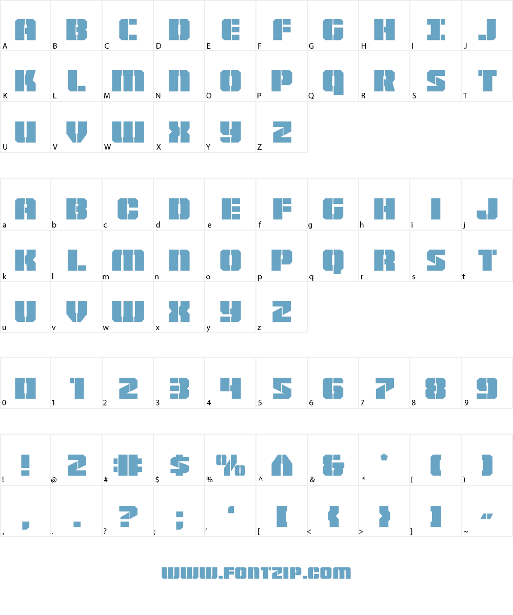 Warp Thruster Font Character