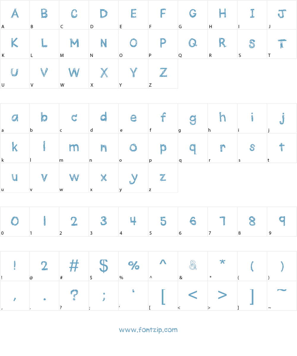 Quick Pencil Font Character
