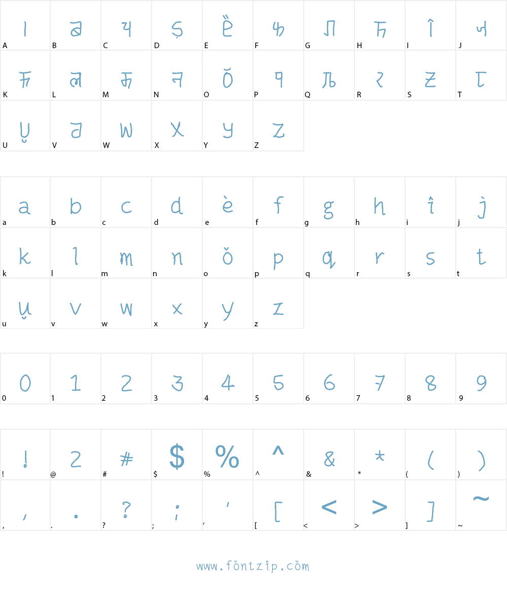 semhinglish Font Character