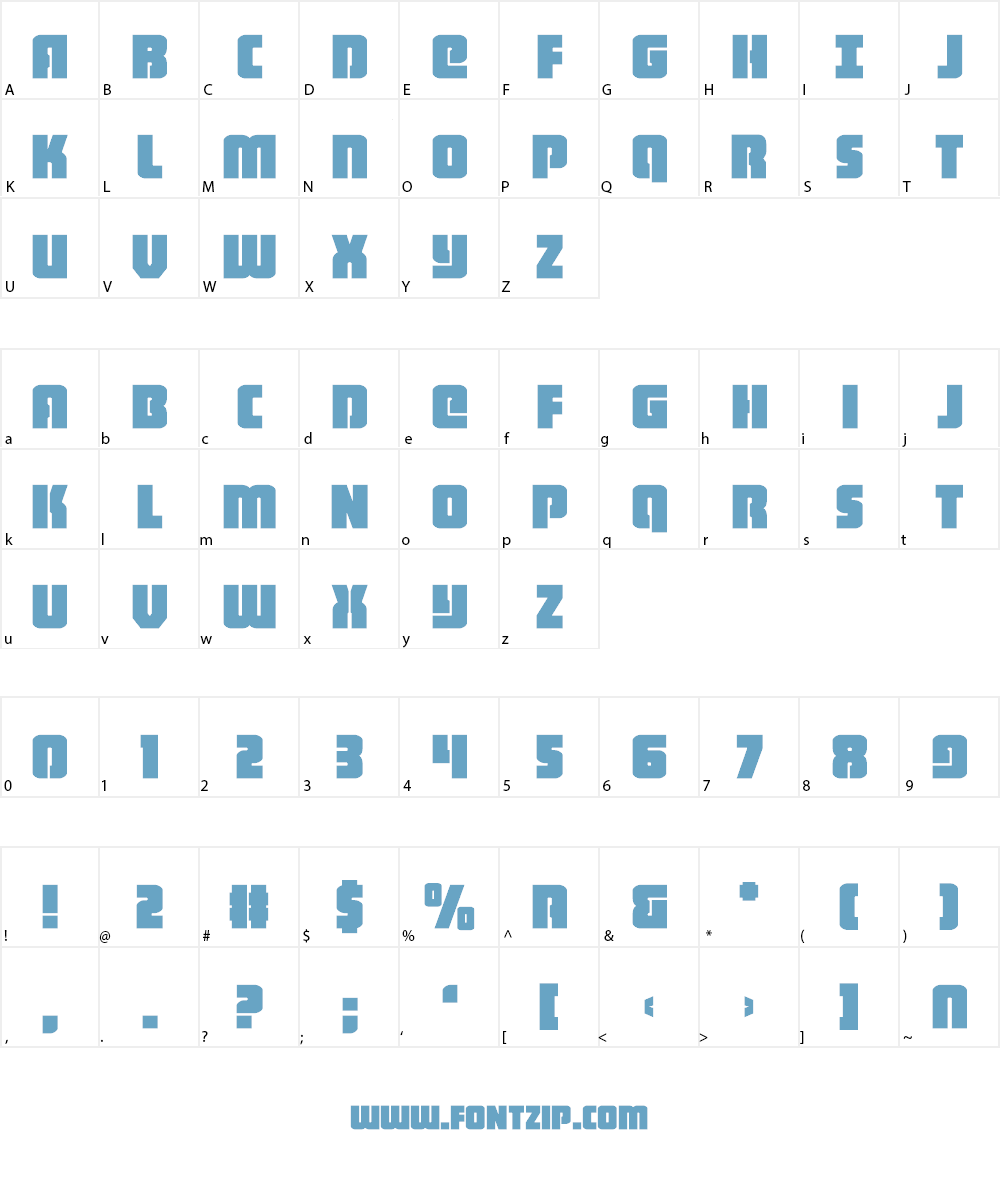 Heavy Falcon Font Character
