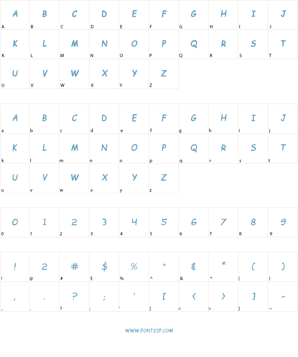 Kid Cobalt Font Character