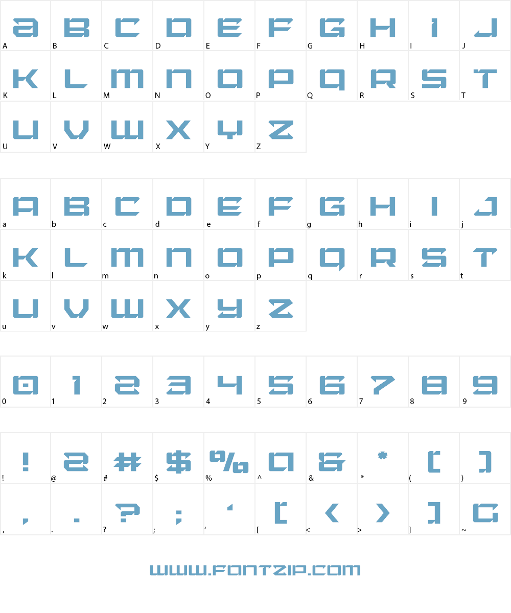 Laser Wolf Font Character