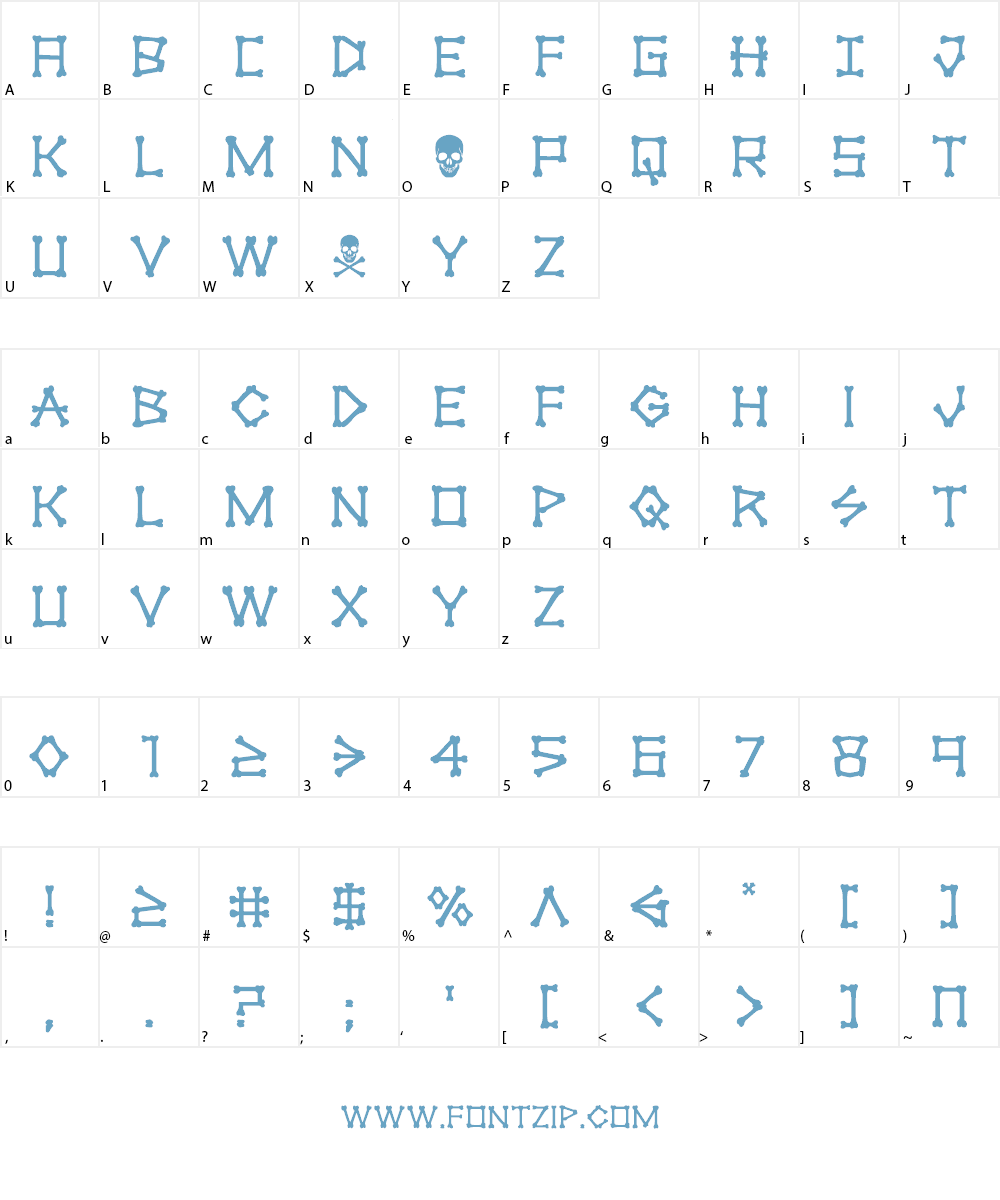 xBONES Font Character