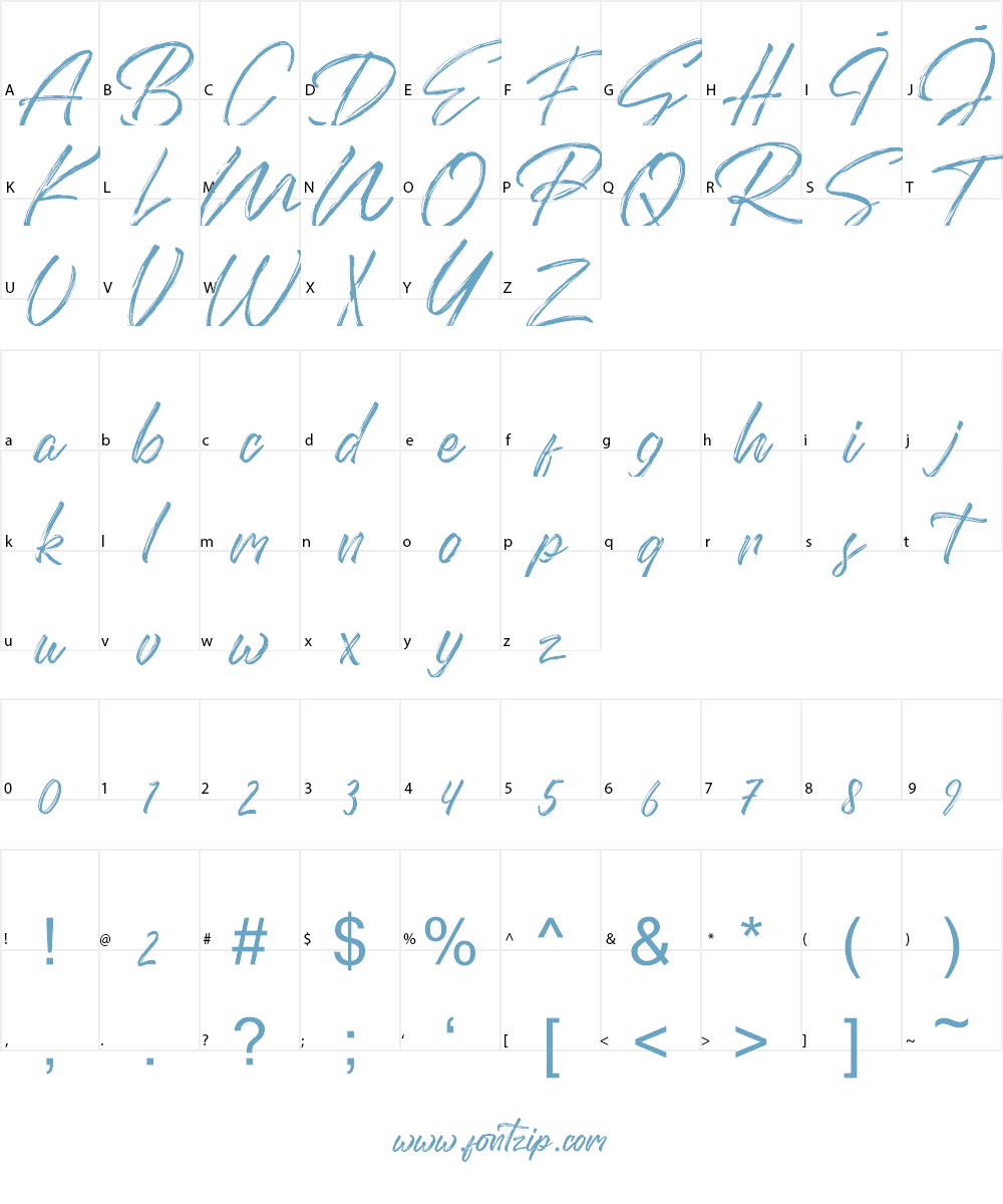 Domillion Brush Free Font Character