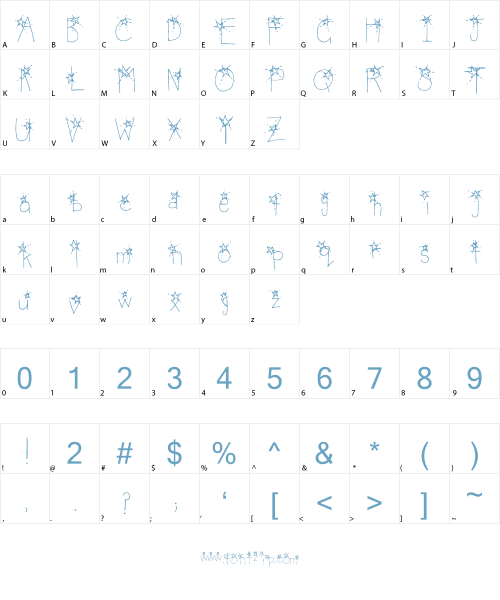 Northern Stars Font Character