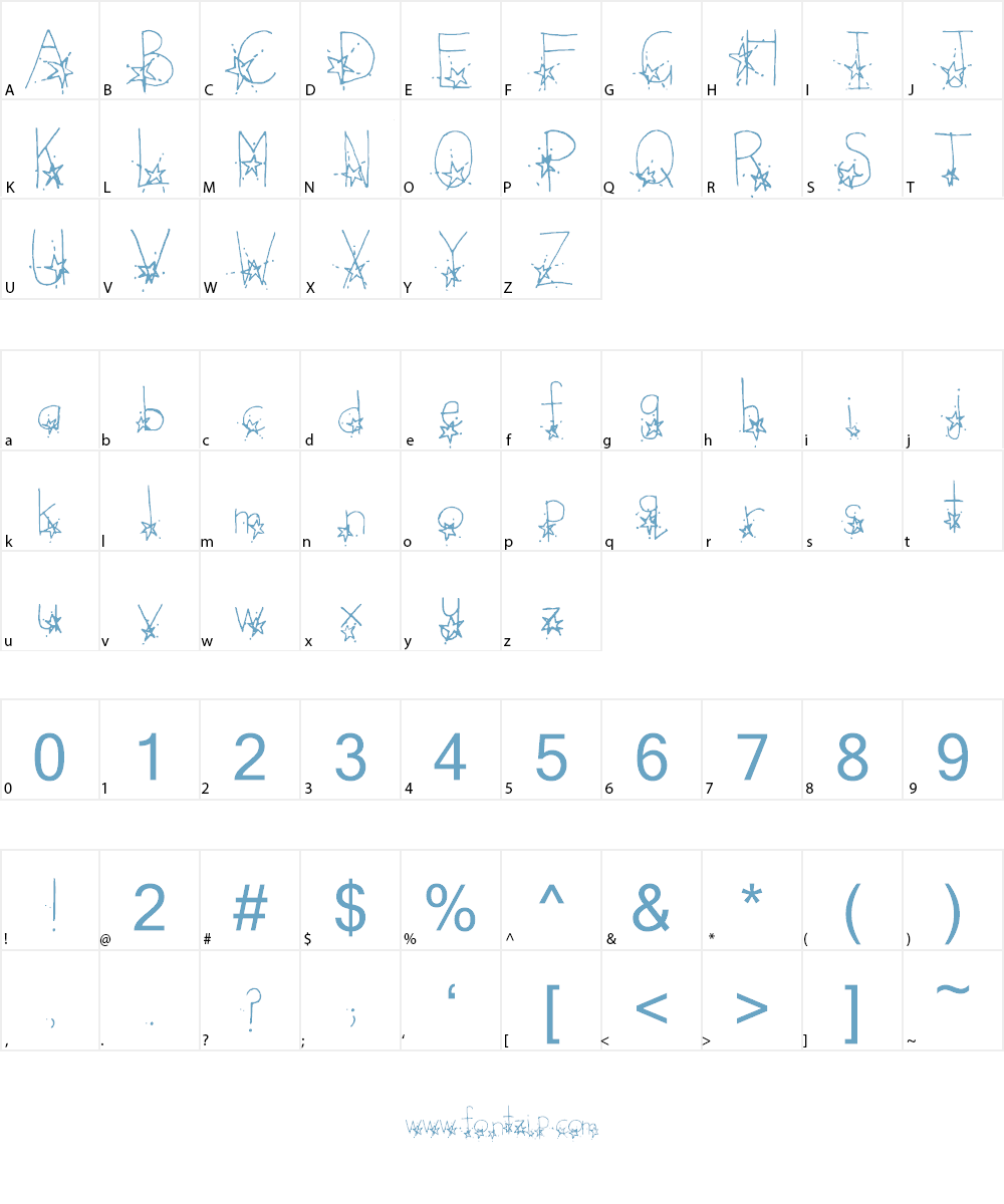 Southern Stars Font Character