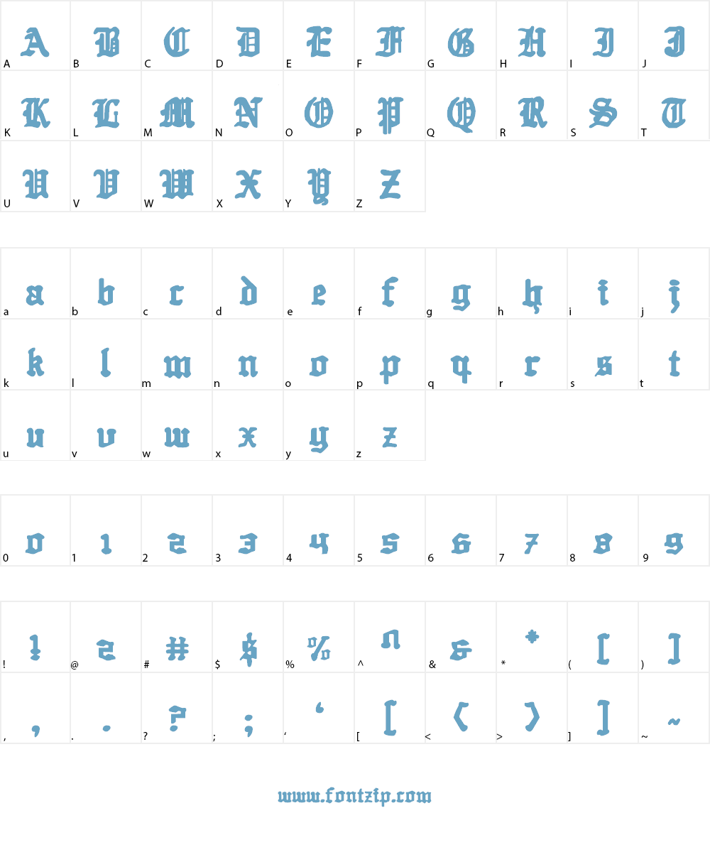 Quest Knight Font Character