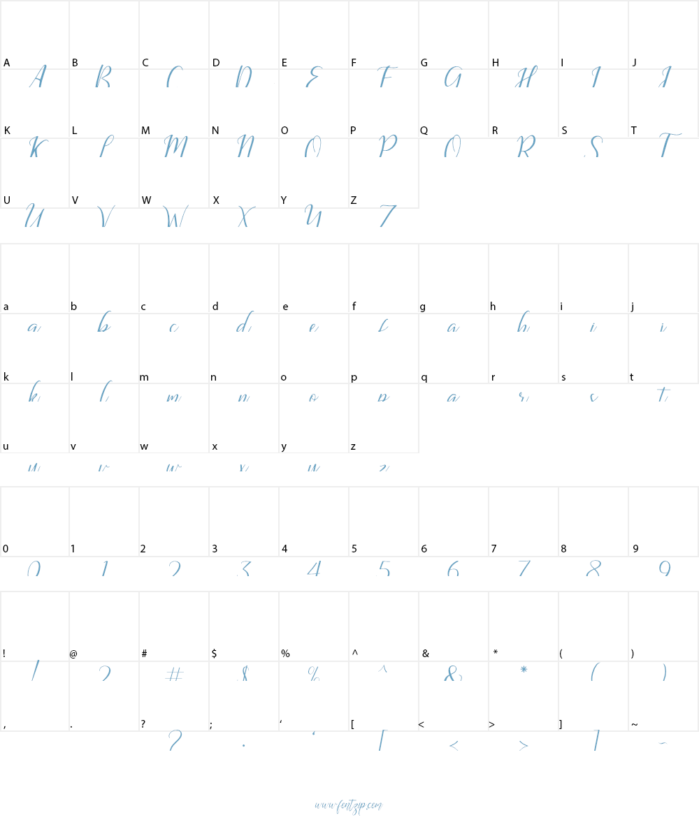 The Dance Signature Font Character