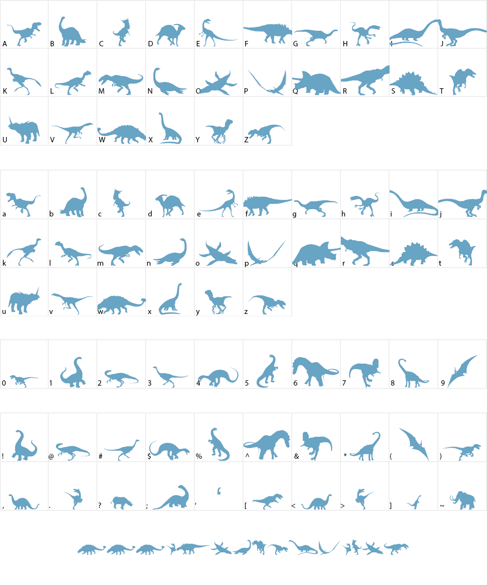 Ding-o-saurs Font Character