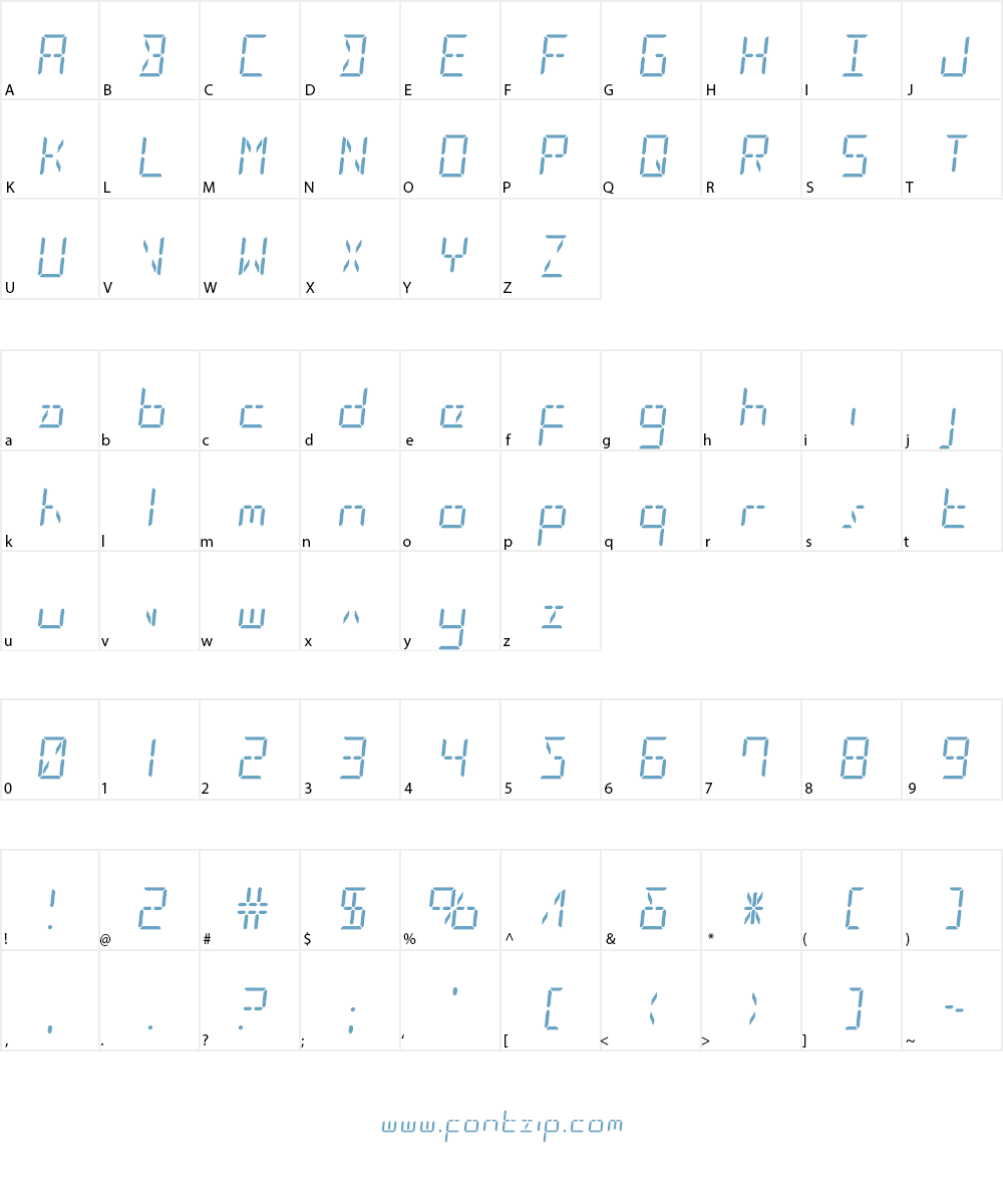 LED Sled Font Character