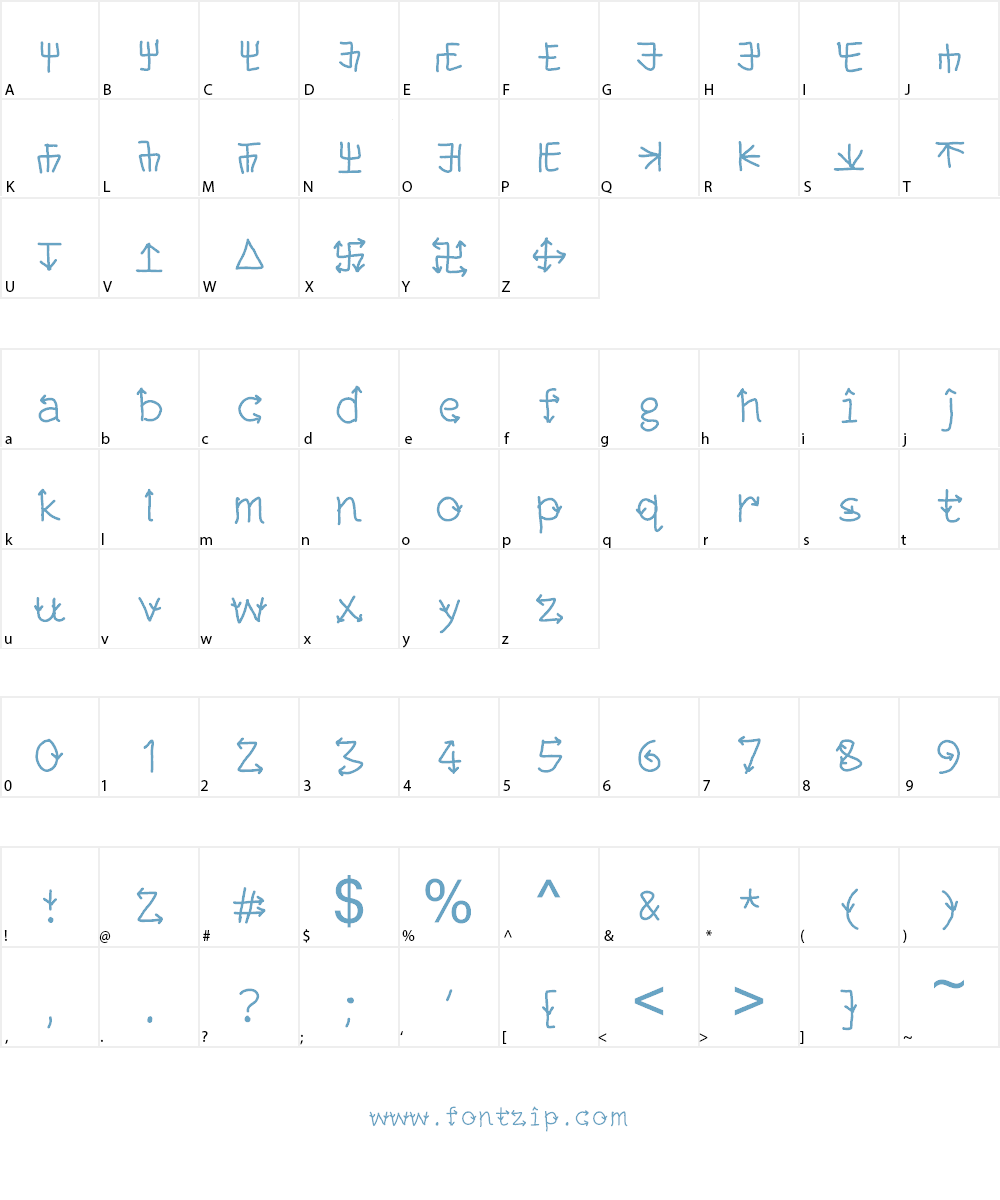 Tridenth Font Character