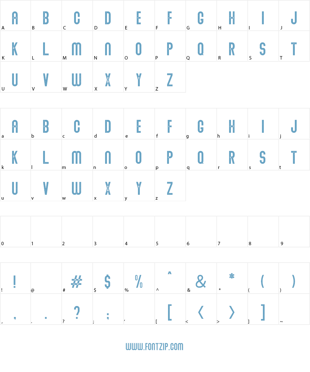 Abraham Stamp Font Character