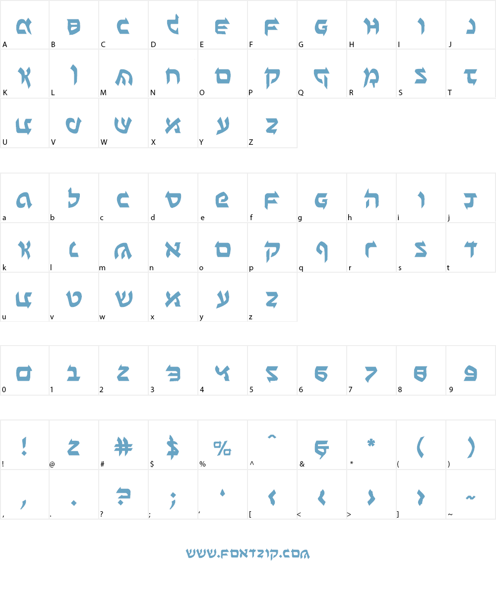 Ben-Zion Font Character