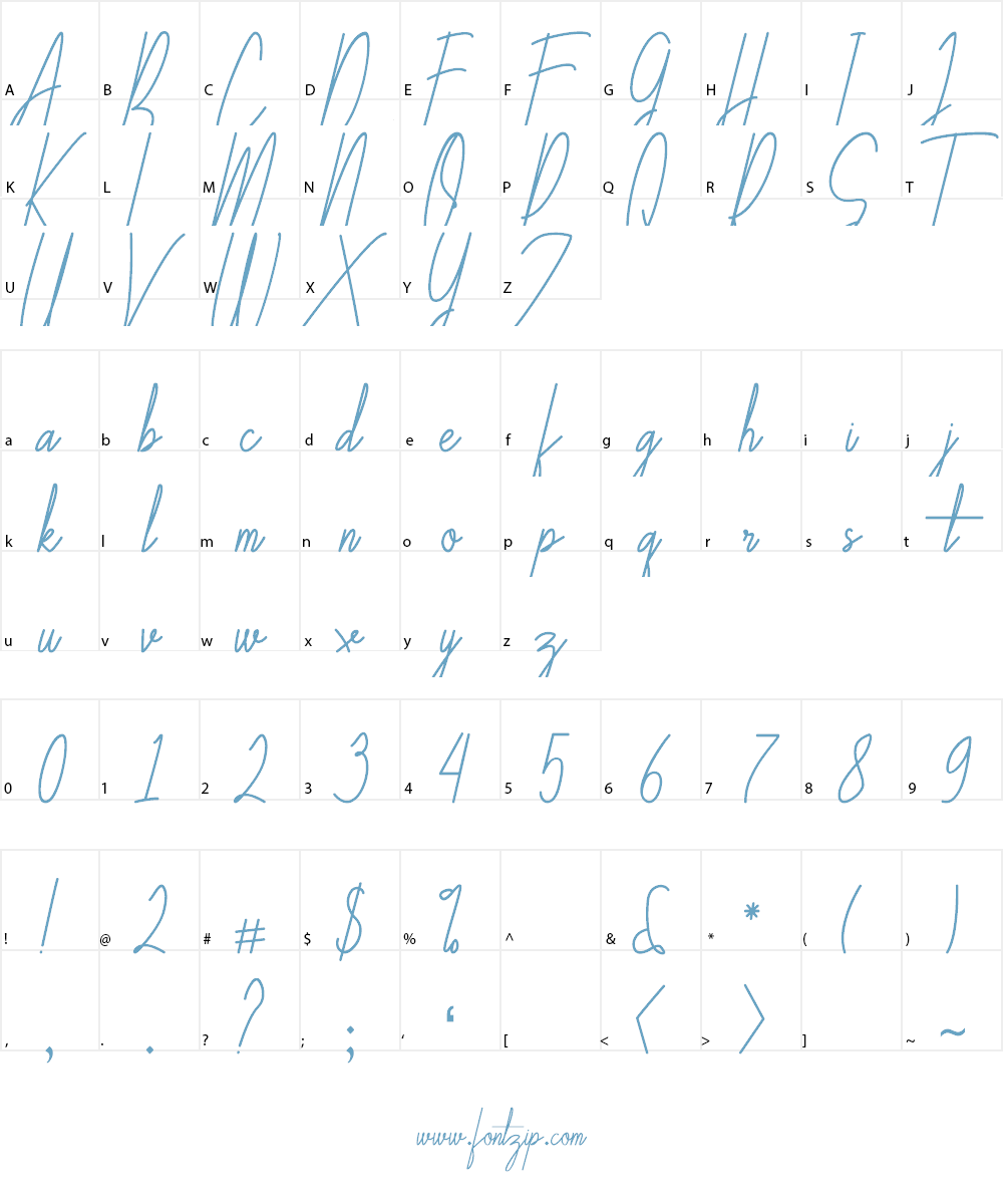 Galliyani Font Character