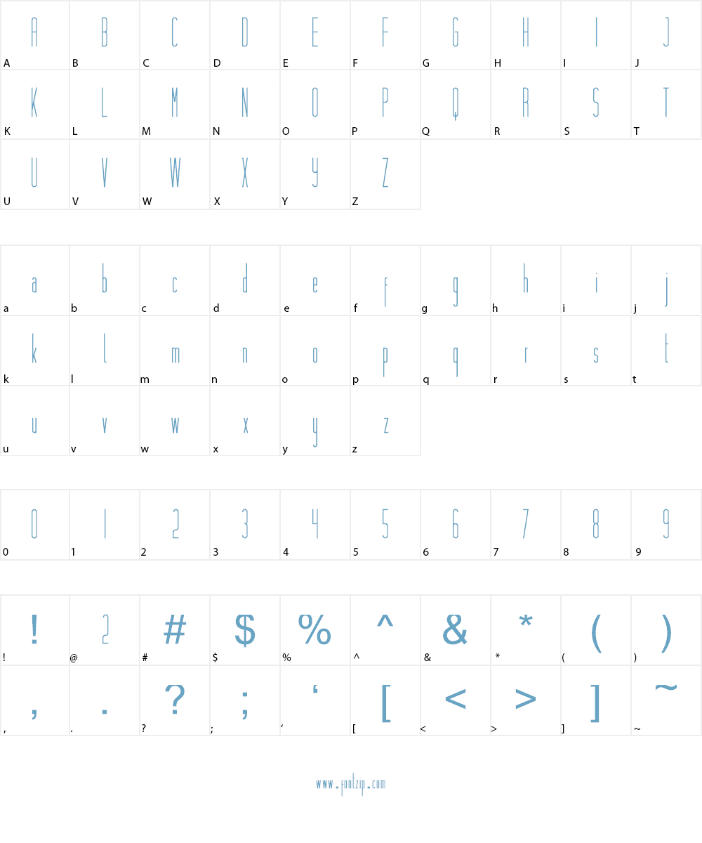 HASHTAG MODERNA Font Character