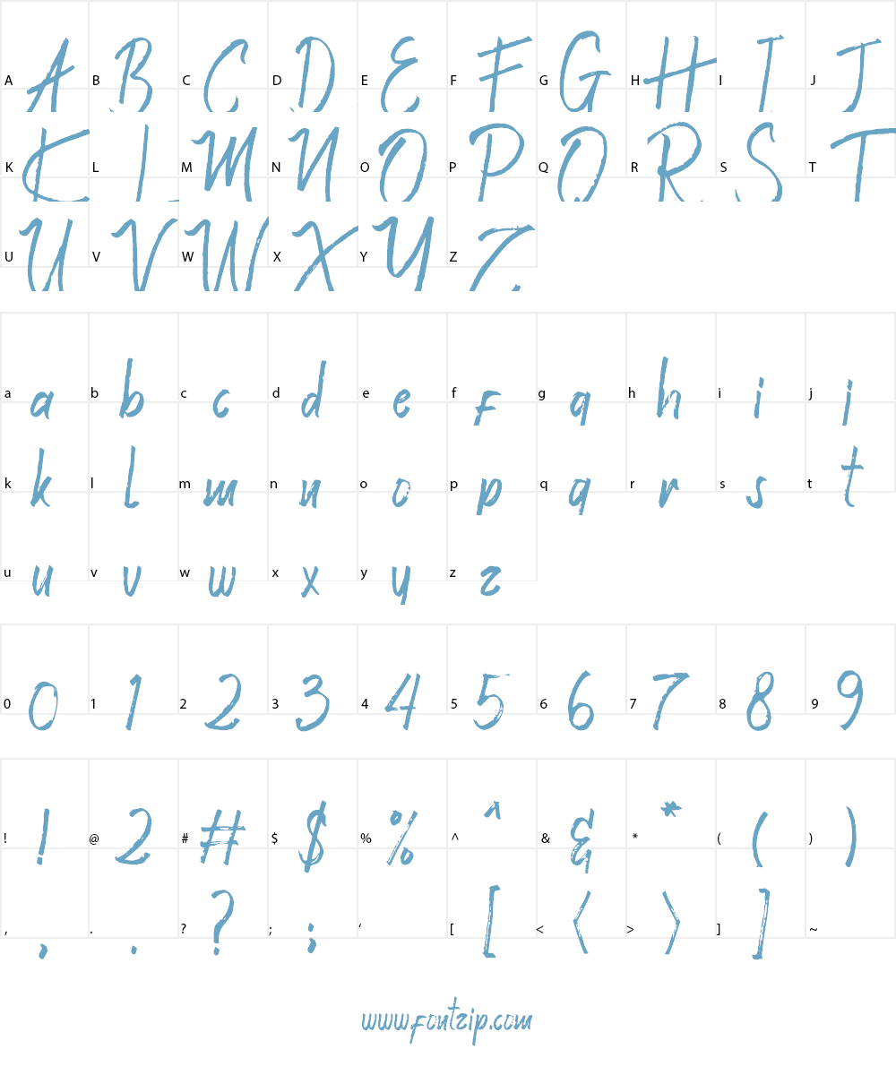 Valeriana Demo Font Character
