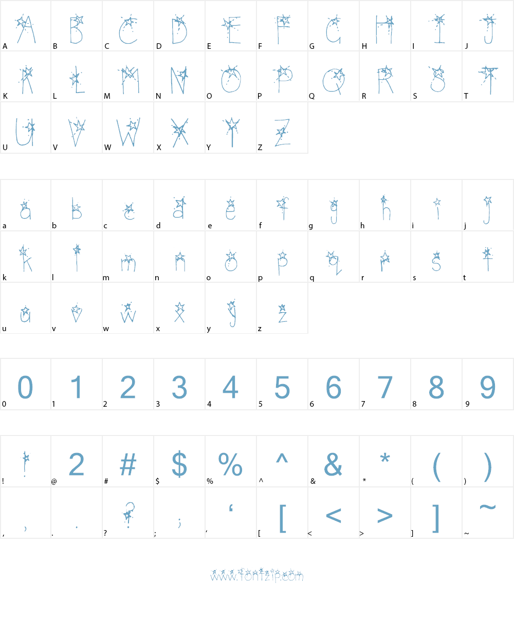 Northern Stars _ Spaced Font Character