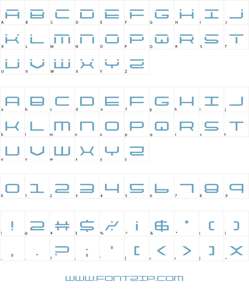 QuickTech Font Character