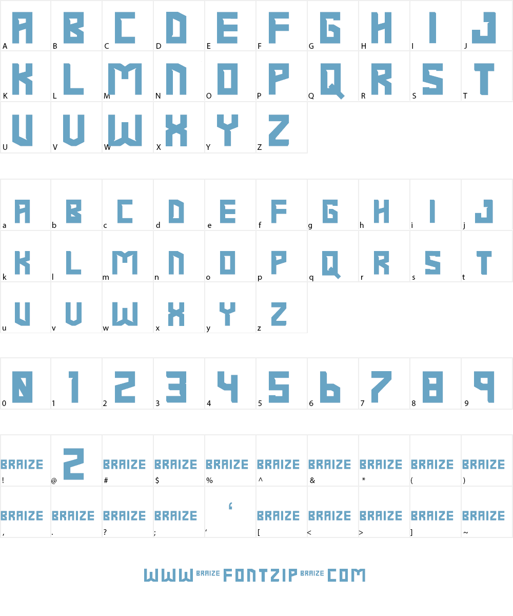 Braize-Demo Font Character