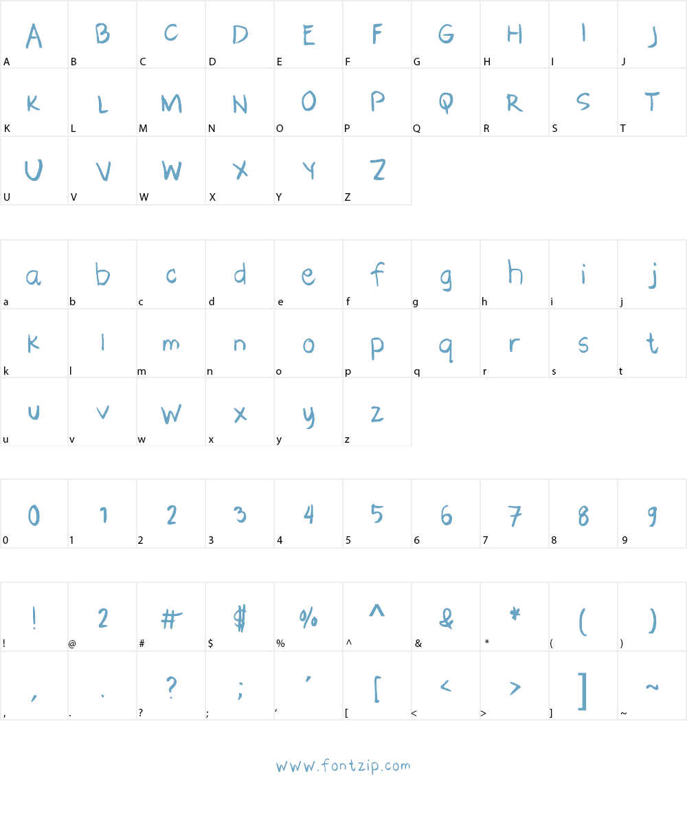 Pippa Handwriting Font Character