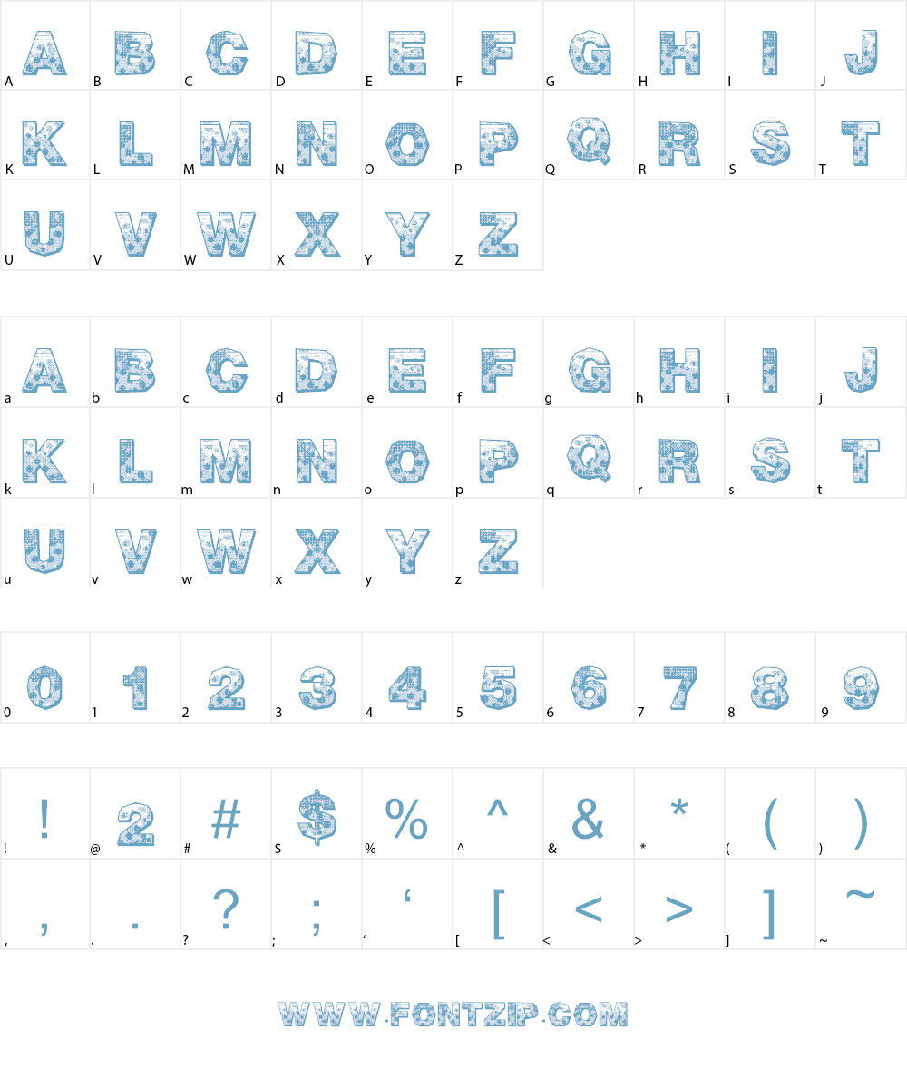 Pixel Hour Font Character