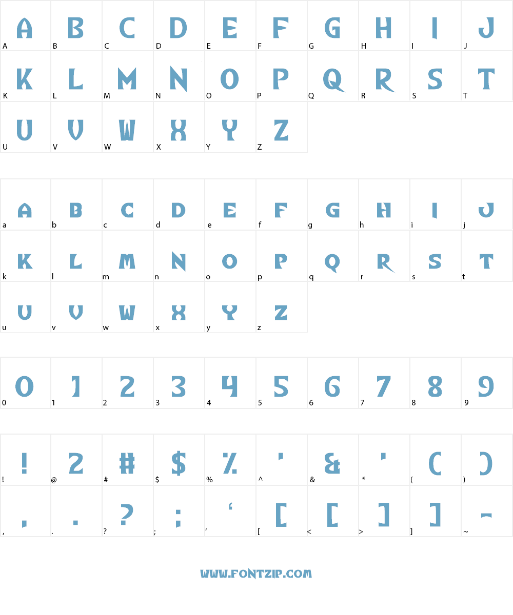 Ten Pin Font Character
