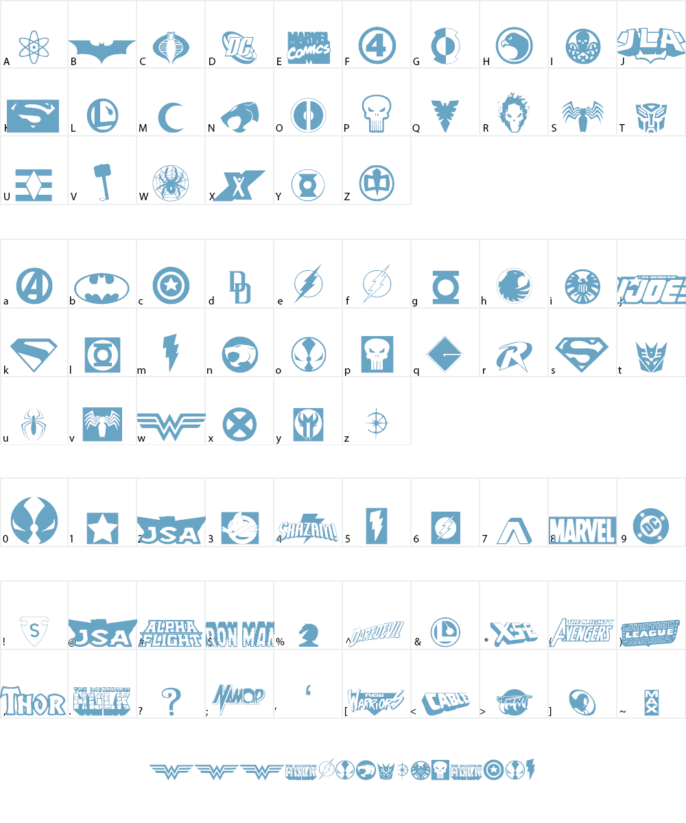 Hall of Heroes Font Character