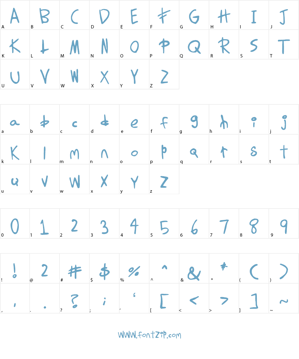 Komik Skript Font Character