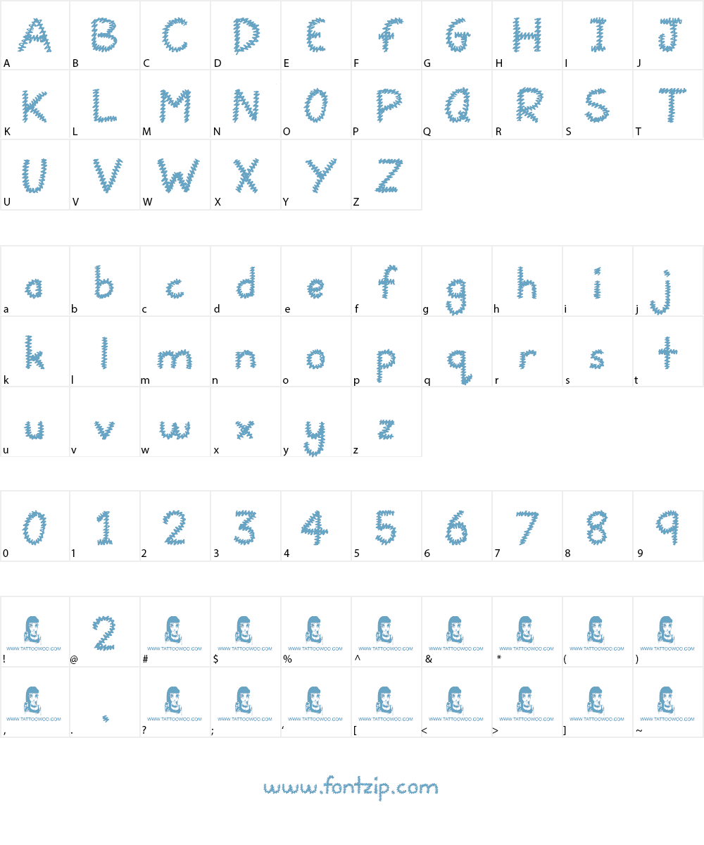 Squiggles Font Character