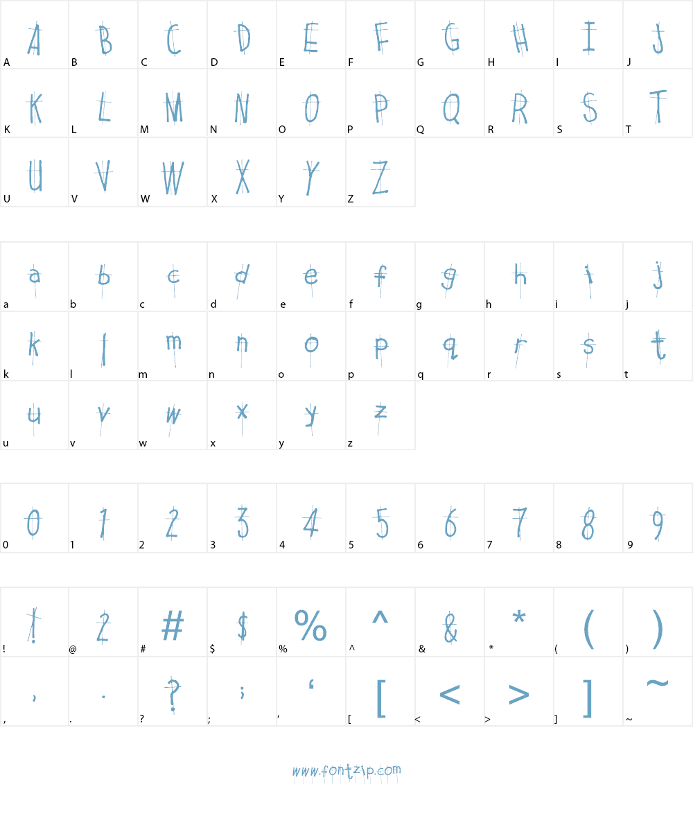 THE CROSSES WE BEAR Font Character