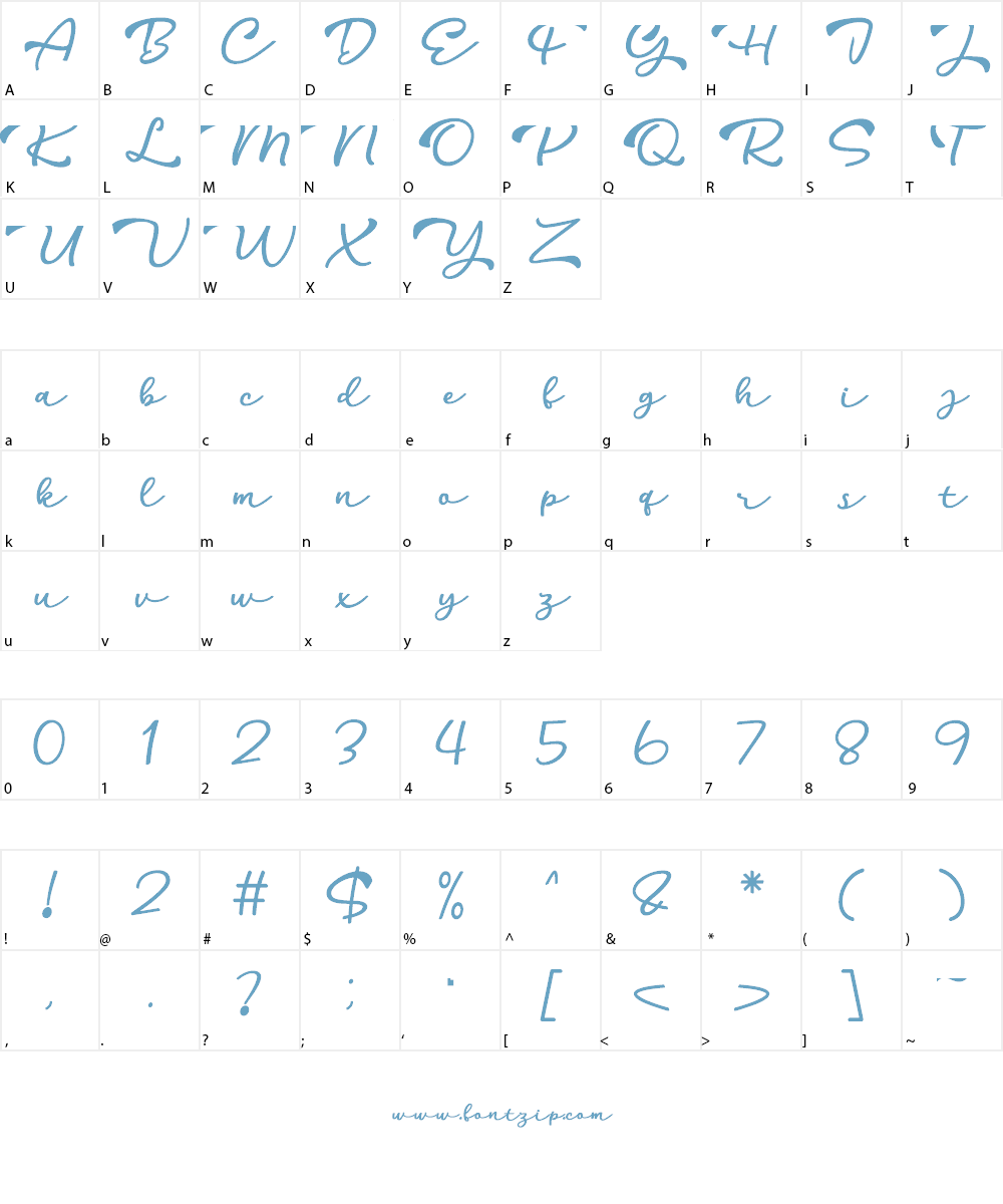 Harith Script Font Character