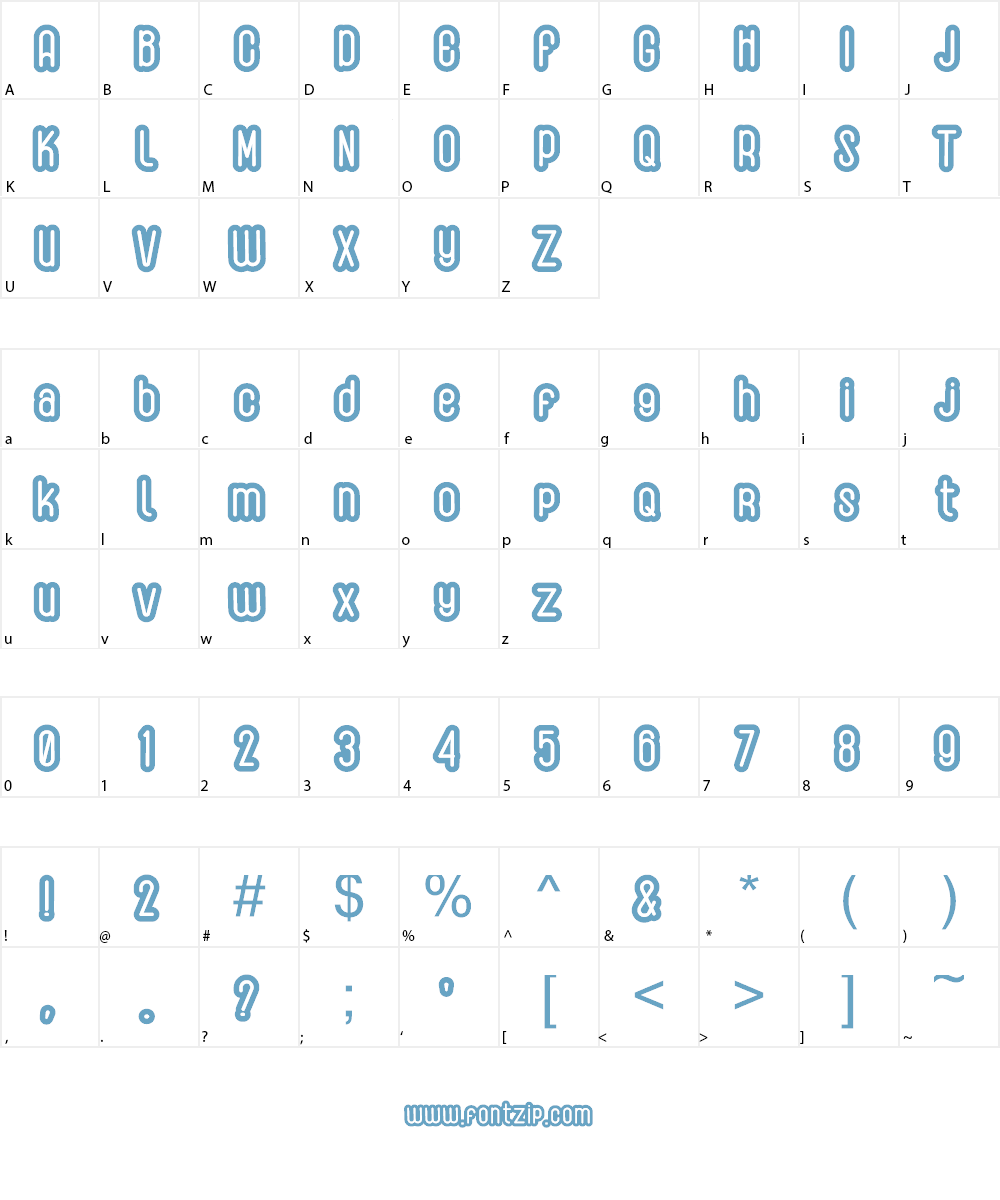 Gadrey Shadow Font Character