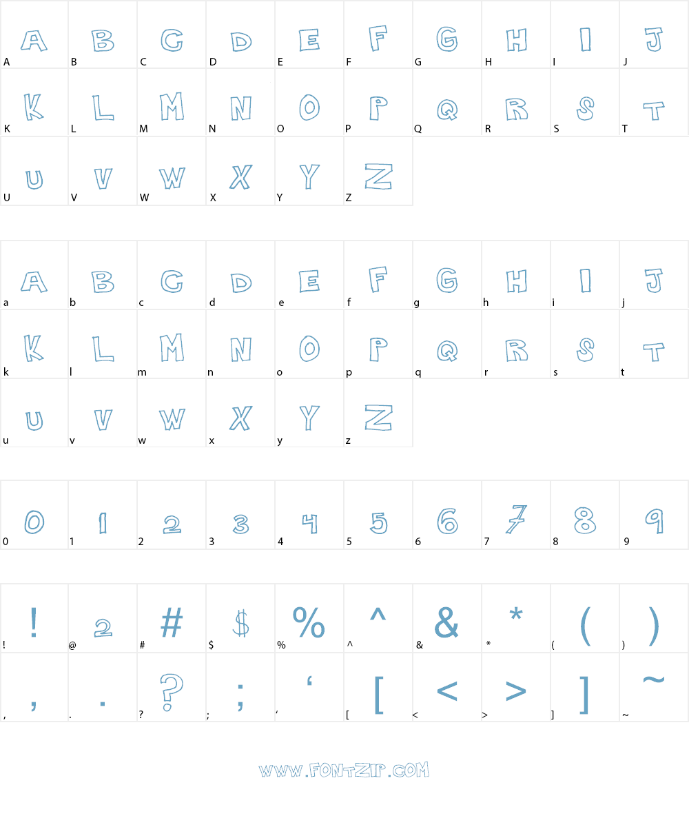 Plain Handline Font Character
