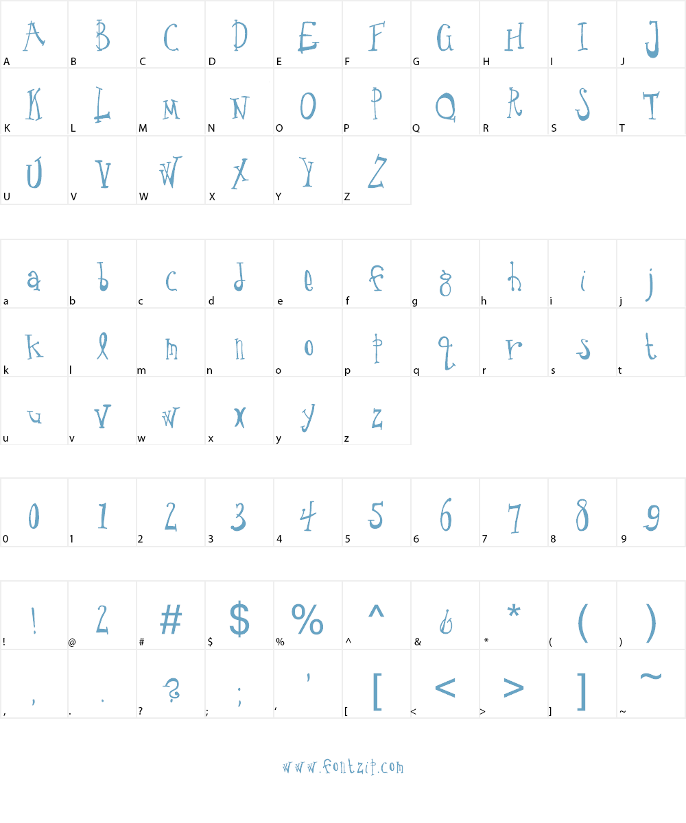 Crude Drawn Type Font Character