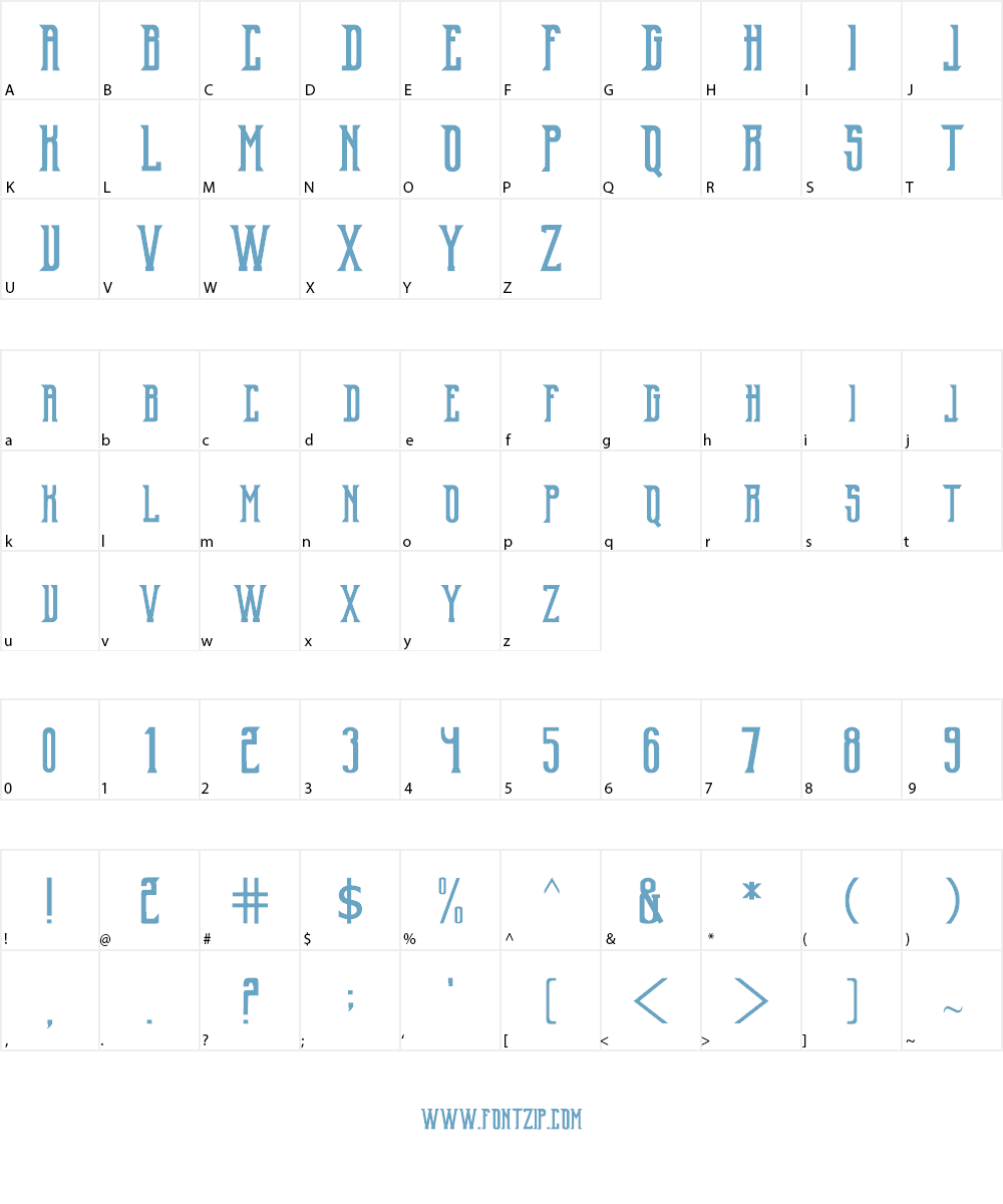 Old Excalibur Font Character